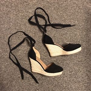 Black espadrille wedges